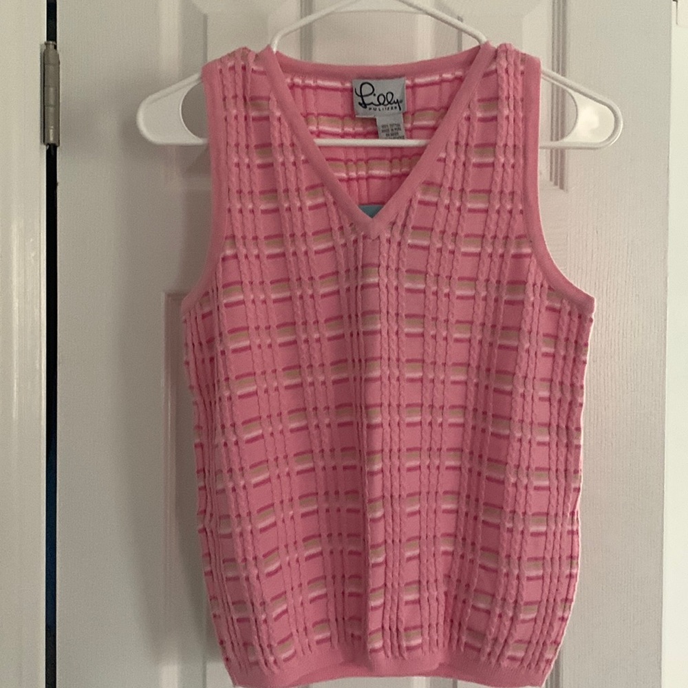 Lily Pulitzer pink sands cable stripe Sheryl vest new with tags